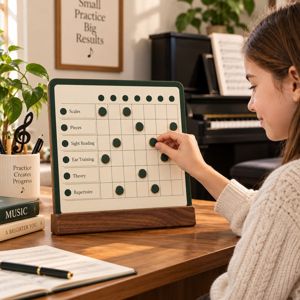 Music Practice Tracker Board — A practical view of the board during a session