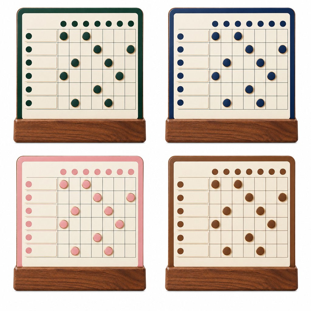 Music Practice Tracker Board — Color options to suit different study spaces