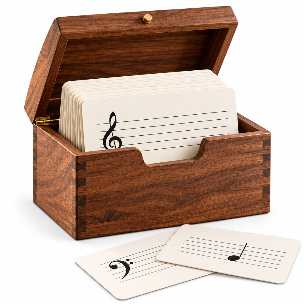Beginner Music Flashcard Box — An alternate finish and product view