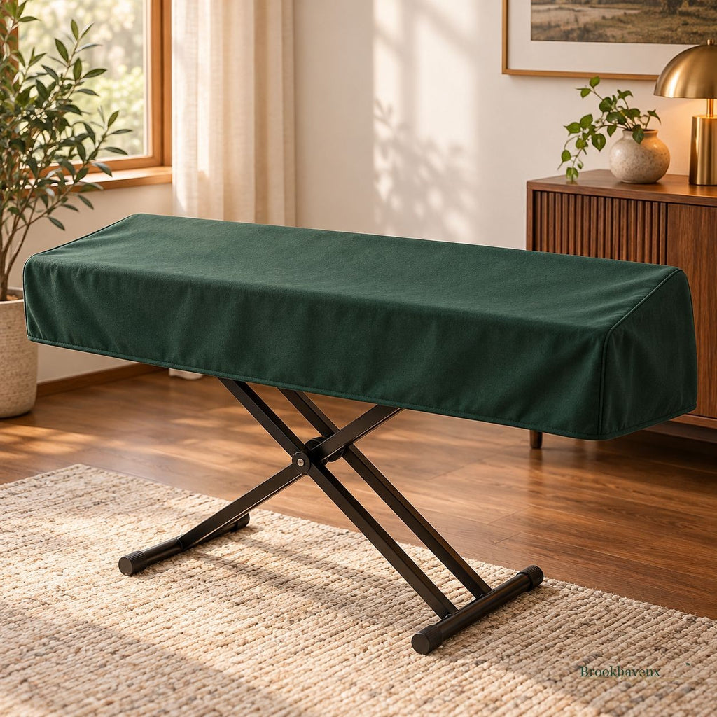 Instrument Dust Cover — A second view of the covered setup at home