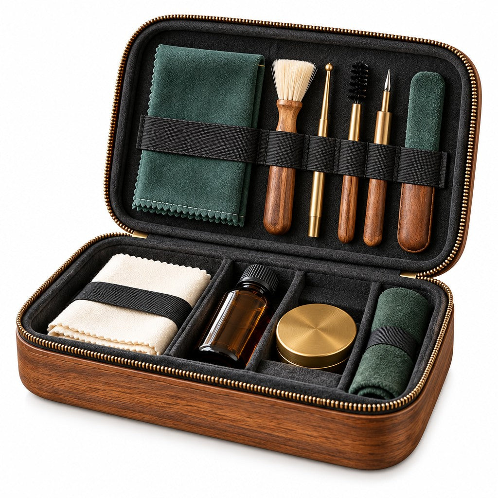 Compact Instrument Maintenance Case — The open case and its organized interior