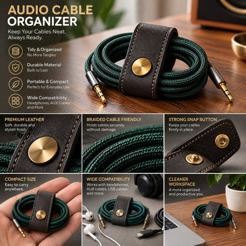 Audio Cable Organizer — A simple wrap for a tidier audio cable