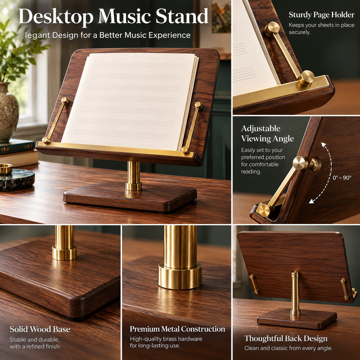 Desktop Music Stand — A closer look at the desktop stand design